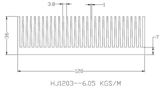 อโนไดซ์ระบายความร้อนด้วยท่อทองแดง 120x36x150MM